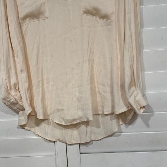 Free People Cream Blouse with V-Neck - Picture 4 of 6